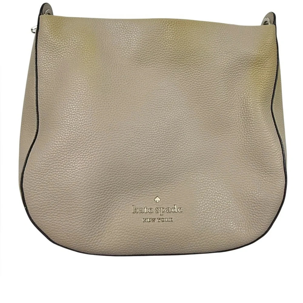 Kate Spade New York Pebbled Shoulder Bag Beige Tan Project Bag - Picture 2 of 13
